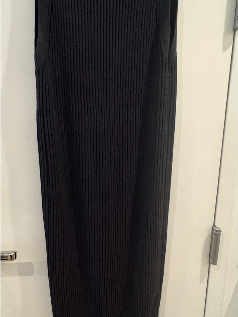 COS Black Ribbed Dress with Front Buttons - Picture 5 of 8